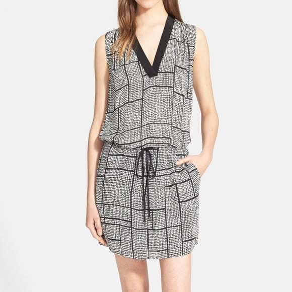 Vince Dresses & Skirts - VINCE Silk Dress Dots Grid Drop Waist - SMALL